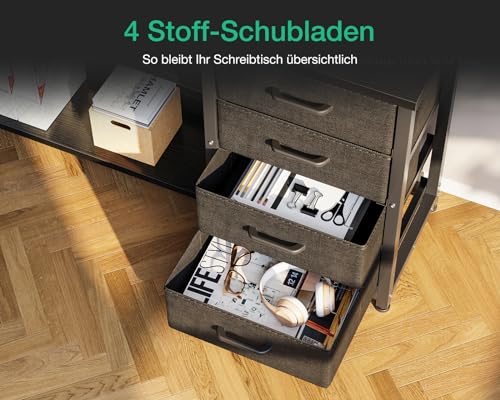 ODK Eckschreibtisch mit Schubladen & USB-Ladeanschluss