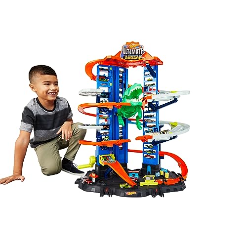 Hot Wheels Dino-Parkgarage Spielset für Kinder