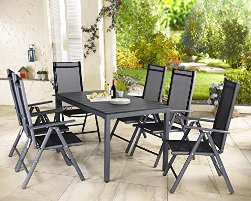 Casaria Gartenmöbel-Set, klappbarer Tisch & Stühle