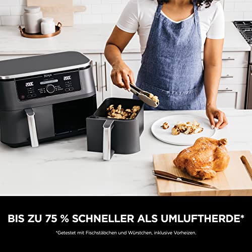 Ninja Foodi AF400EU Heißluftfritteuse, Doppelkammer