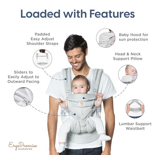 Ergobaby Omni 360 Cool Air Mesh Babytrage, Mitternachtsblau
