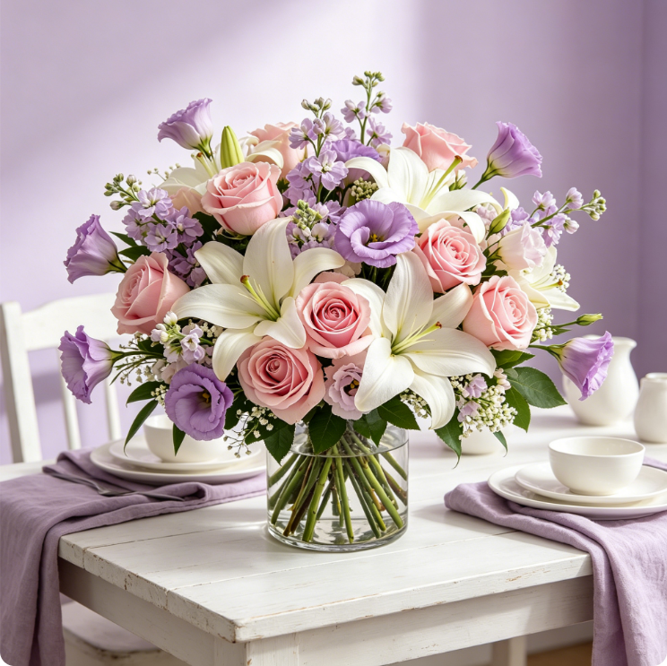 Viellgarden Elegant Blooms Fresh Flower Bouquet