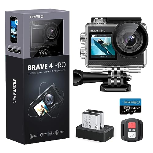 AKASO Brave 4 Pro Action Cam, 4K, inkl. Zubehör